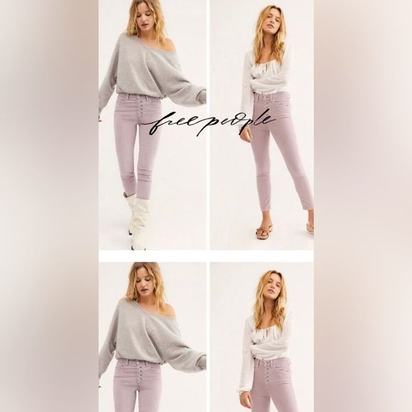 FREE PEOPLE Pastel Lilac Skinny Jean - Picture 1 of 7